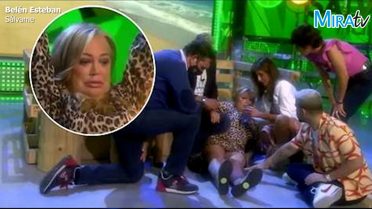 Belén Esteban se rompe la tibia y el peroné en directo