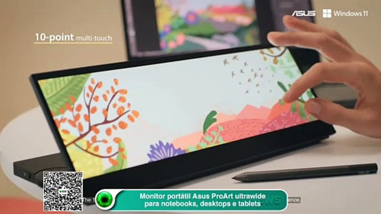 Monitor portátil Asus ProArt ultrawide para notebooks, desktops e tablets