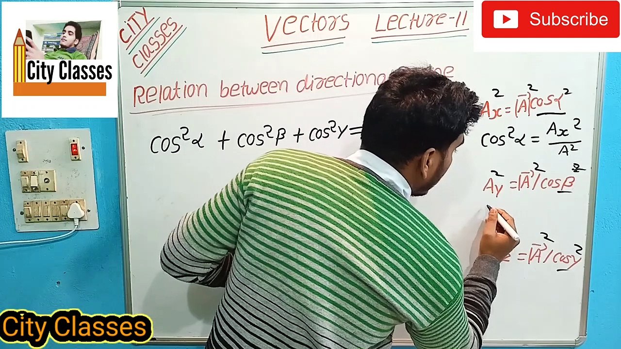 Resolution of vector in space/3D | Relation between directional cosine