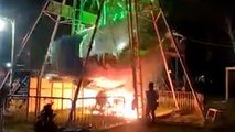 Viral! Wahana Kora-Kora yang Dinaiki Pengunjung di Pasar Malam Tuban Terbakar
