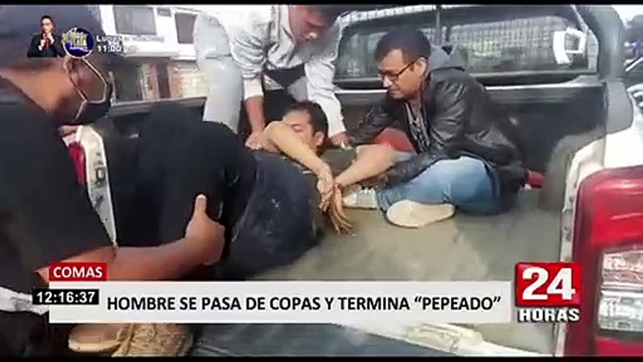 Comas: sujeto termina tirado en la calle tras ser víctima de 'peperas'