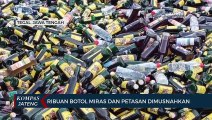 Ribuan Botol Miras dan Petasan Dimusnahkan  Polres Tegal Kota