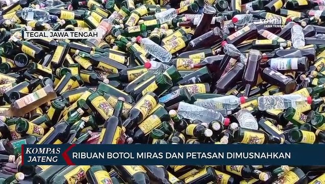 Ribuan Botol Miras dan Petasan Dimusnahkan Polres Tegal Kota