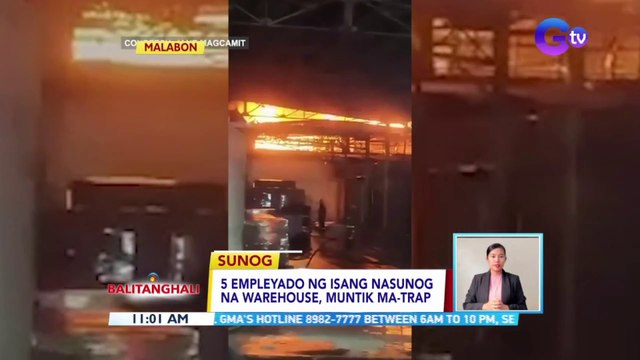 5 empleyado ng isang nasunog na warehouse, muntik ma-trap | BT