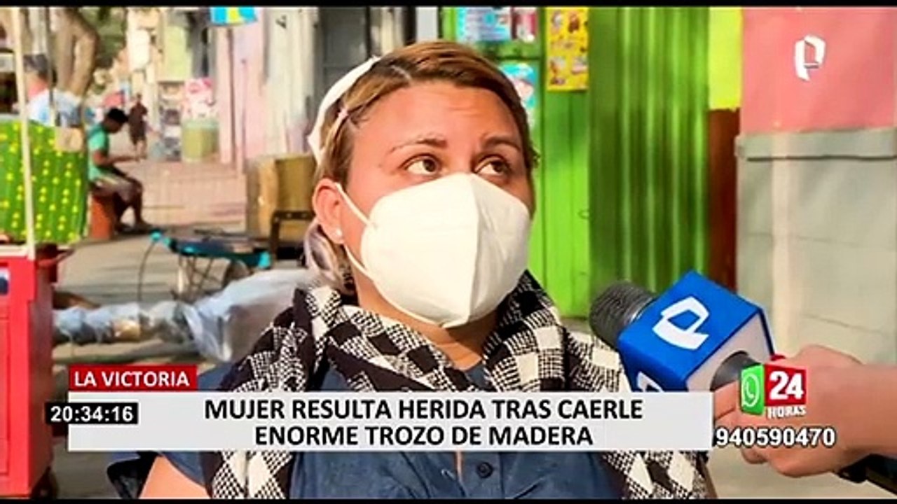 La Victoria: mujer termina herida tras caerle madera de obra de construcción de cinco pisos