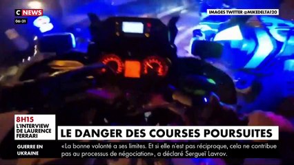 Noisy-le-Sec : Regardez les images choc, filmées par un motard de la police, d'une course poursuite avec une voiture qui termine sa course en fonçant dans un bus faisant un blessé grave et un blessé léger