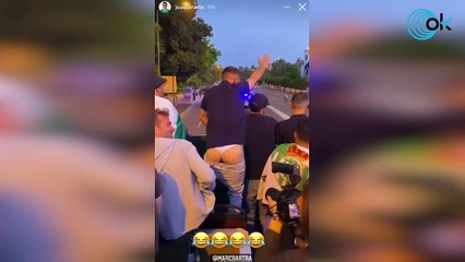 Joaquín enseña el culo en plena celebración de la Copa del Rey