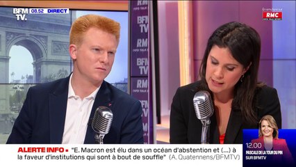 Video herunterladen: Interrogé sur Taha Bouhafs, Adrien Quatennens décontenancé par Apolline de Malherbe sur BFMTV