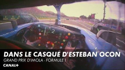 Le départ depuis le casque d'Esteban Ocon - Grand Prix d'Imola - F1
