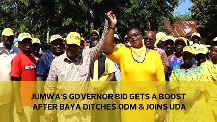 Jumwa's governor bid gets a boost after Baya ditches ODM and joins UDA