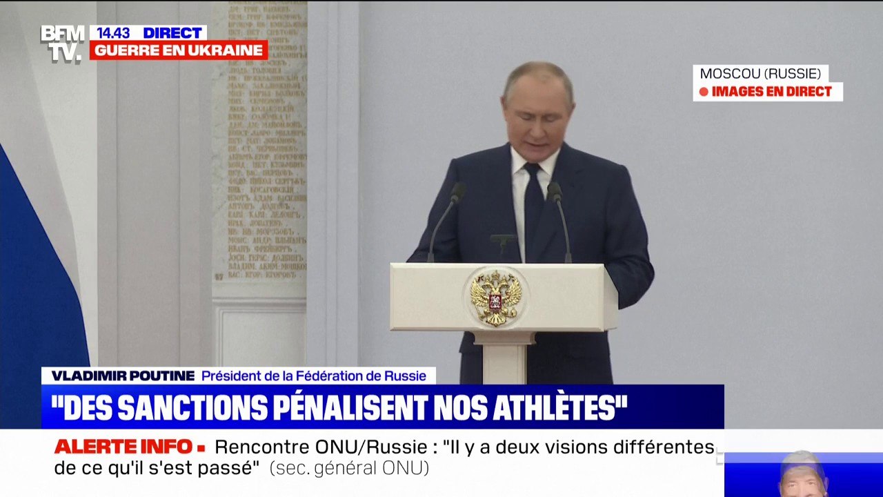Athlètes russes et bélarusses exclus des Jeux olympiques de Pékin: "Nos sportifs ont été discriminés", selon Vladimir Poutine