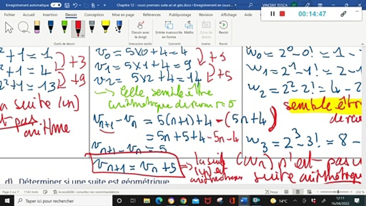 Cours sur les suites arithmétiques et géométriques: Définitions / Relations de récurrence / forme explicite / variations