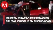 Choque entre dos autos deja cuatro muertos y tres lesionados en carretera de Michoacán