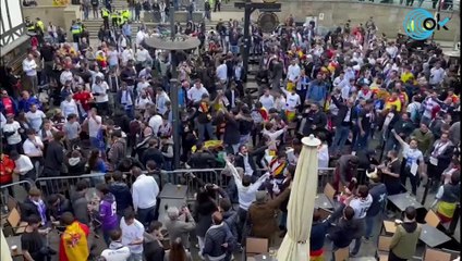 El fiestón patriota del Real Madrid en Mánchester