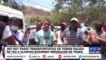 ¡No hay paso! Transportistas se toman salida de TGU a Olancho exigiendo reparación de tramo