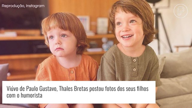 Filhos de Paulo Gustavo chamam atenção em foto postada por Thales Bretas: 'Como estão grandes'