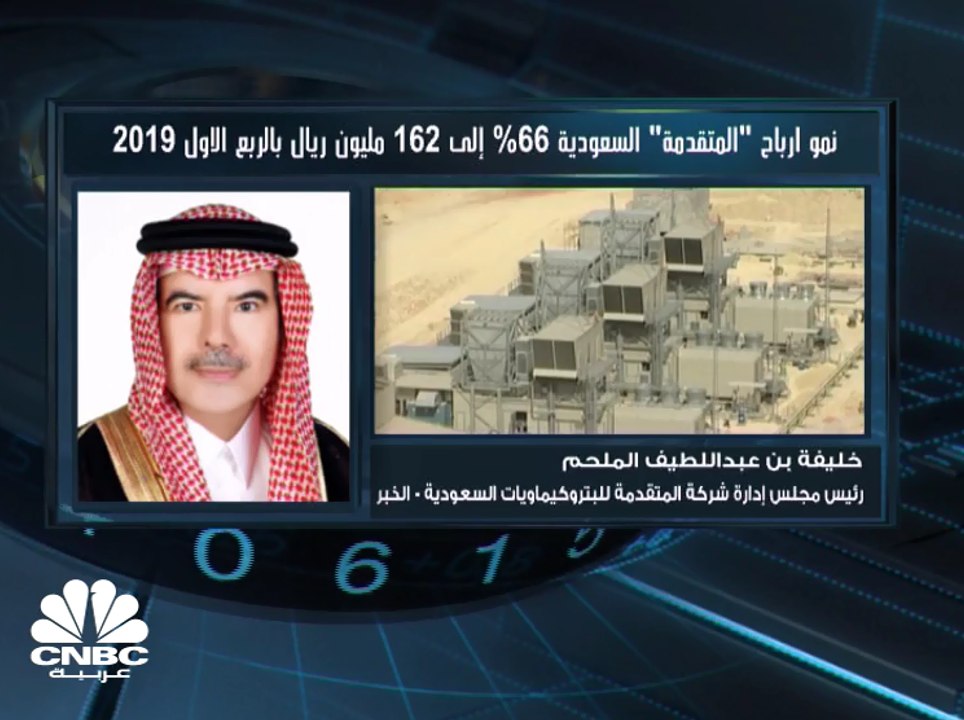 رئيس مجلس إدارة المتقدمة للبتروكيماويات السعودية لـ CNBC عربية: 155 ألف طن إجمالي الكميات المباعة خلال الربع الأول من 2019