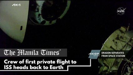 Crew of first private flight to ISS heads back to Earth