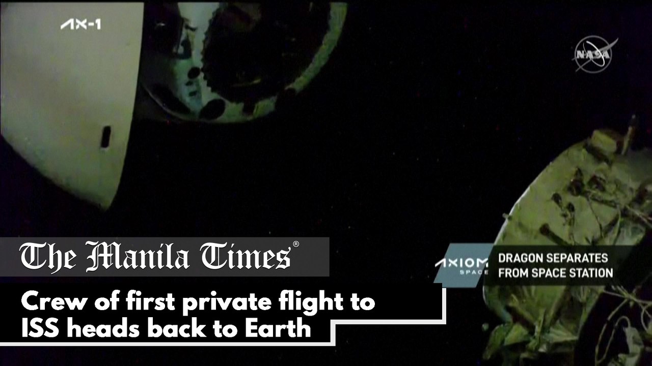 Crew of first private flight to ISS heads back to Earth