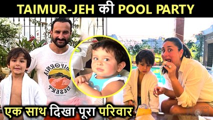 Saif & Kareena's Full Masti With Taimur-Jeh In A Pool Party | Inside Photos Viral