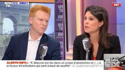 "Ça vous met mal à l'aise, en tout cas" : Apolline de Malherbe coince Adrien Quatennens sur BFMTV