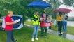 Aged care nurses rally outside Shoalhaven hospital on Wednesday, April 27
