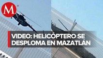 Desplome de helicóptero de la Marina en Mazatlán deja cinco lesionados