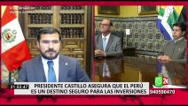 Pedro Castillo asegura que el Perú es un destino seguro para las inversiones extranjeras