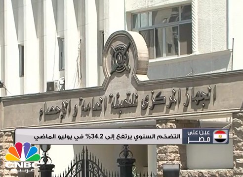 التضخم السنوي يرتفع إلى 34.2% في يوليو الماضي
