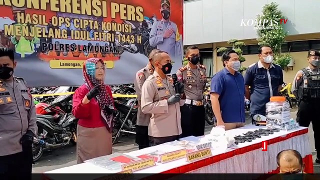 Jelang Lebaran, Polres Lamongan Amankan Ratusan Motor Knalpot Brong