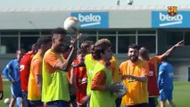 Así es Aubameyang en los entrenamientos del Barça / FCB