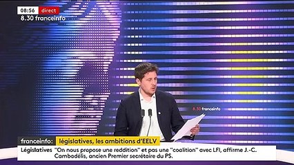 Législatives : "Il faut pouvoir terminer" les négociations à gauche "en fin de semaine ou ce week-end", affirme Julien Bayou