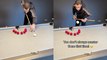 ''Someone was getting fed up!' Pool trick shot artist CAN'T GET THIS jump shot RIGHT '