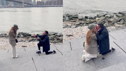 'Woman gets all jumpy after her boyfriend proposes to her in the 'best NYC spot''