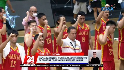Mapua Cardinals, wagi kontra Lyceum Pirates sa score na 76-65 sa kanilang laro kanina | 24 Oras