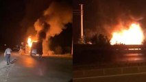 Antalya’da tur minibüsü alev alev yandı