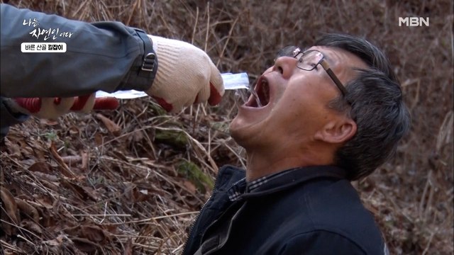 윤택의 소름 돋는 조준 실력... 자연인 얼굴에 냅다 뿌려버리는 가래나무 수액