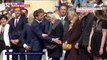 Juliette Carré réconfortée par Emmanuel Macron lors de l'hommage national à son défunt mari Michel Bouquet aux Invalides