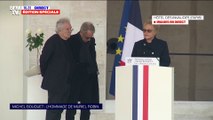 Hommage à Michel Bouquet: Très émue, Muriel Robin a du mal à retenir son émotion lors de son discours pour rendre hommage à l'acteur à l'hôtel des Invalides - VIDEO