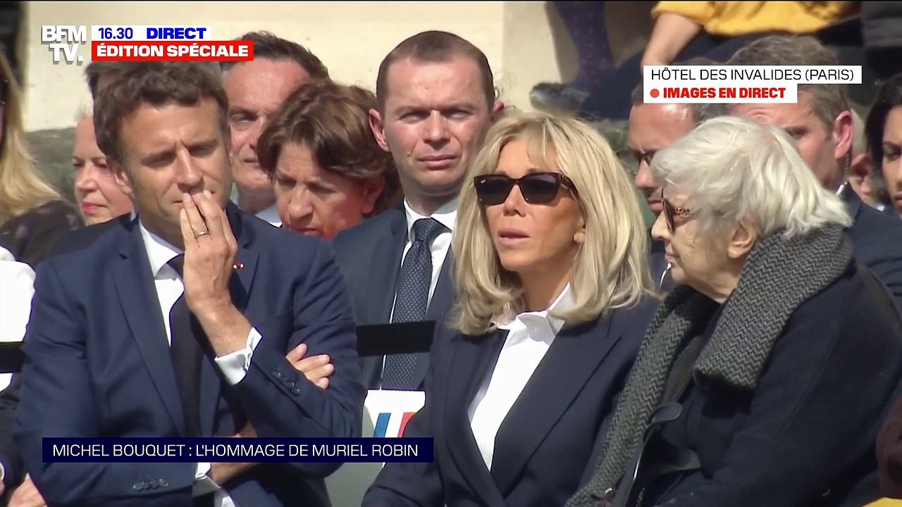 Muriel Robin submergée par l'émotion en plein discours lors de l'hommage national rendu à Michel Bouquet aux Invalides à Paris