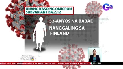 Posibleng mas nakakahawang Omicron subvariant na BA.2.12, nakapasok na sa Pilipinas | SONA