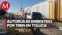 Un muerto y al menos 20 heridos tras choque de tren y autobús de pasajeros en Toluca