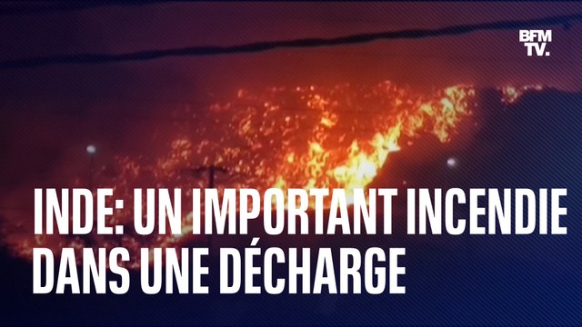 Inde: les images de l'important incendie d'ordures qui étouffe New Delhi