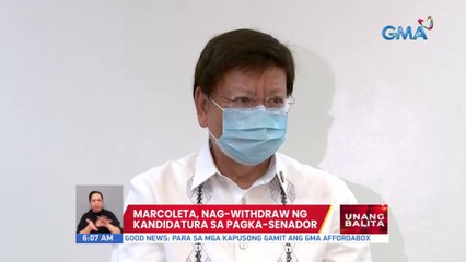 Marcoleta, nag-withdraw ng kandidatura sa pagka-senador | UB