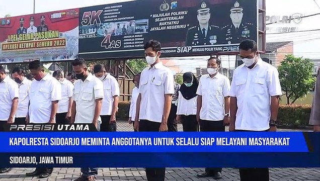 Kapolresta Sidoarjo Pimpin Apel Pemberian Parsel Lebaran Kepada Anggota Polresta Sidoarjo