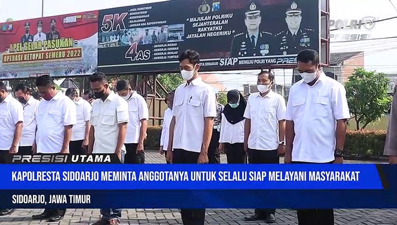 Kapolresta Sidoarjo Pimpin Apel Pemberian Parsel Lebaran Kepada Anggota Polresta Sidoarjo