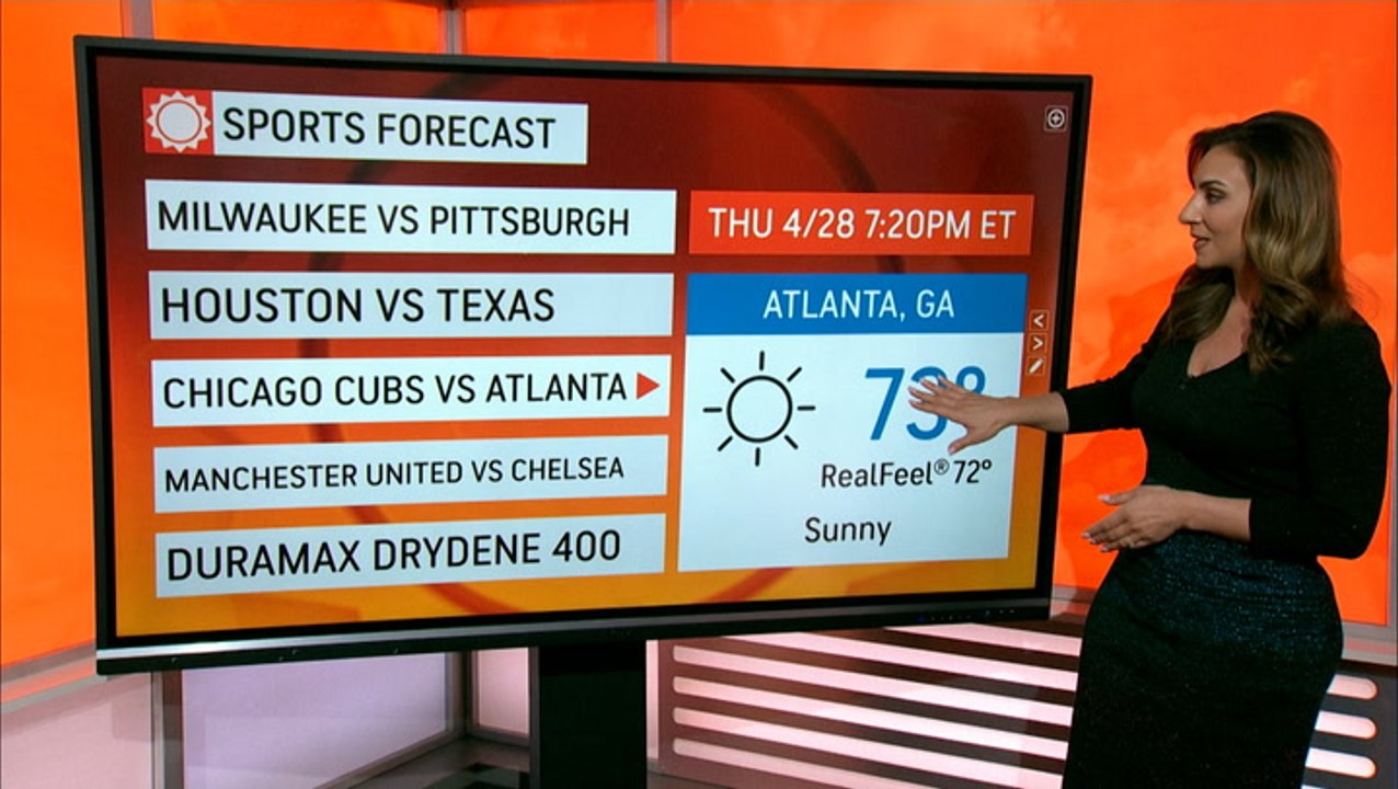 A look at conditions for some of the top sports events across the country