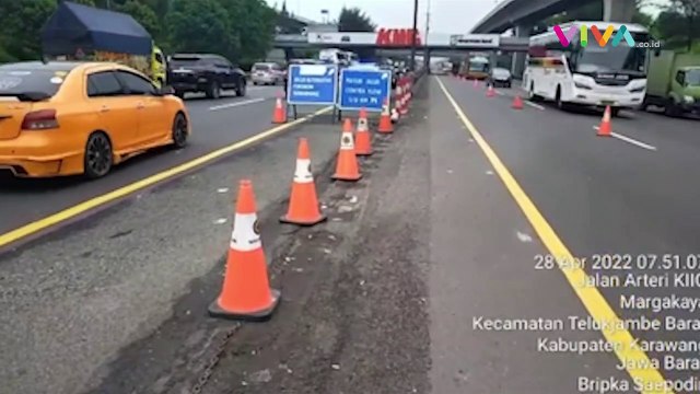 Pantauan Arus Mudik Tol Japek, Jalur Contra Flow Ditutup