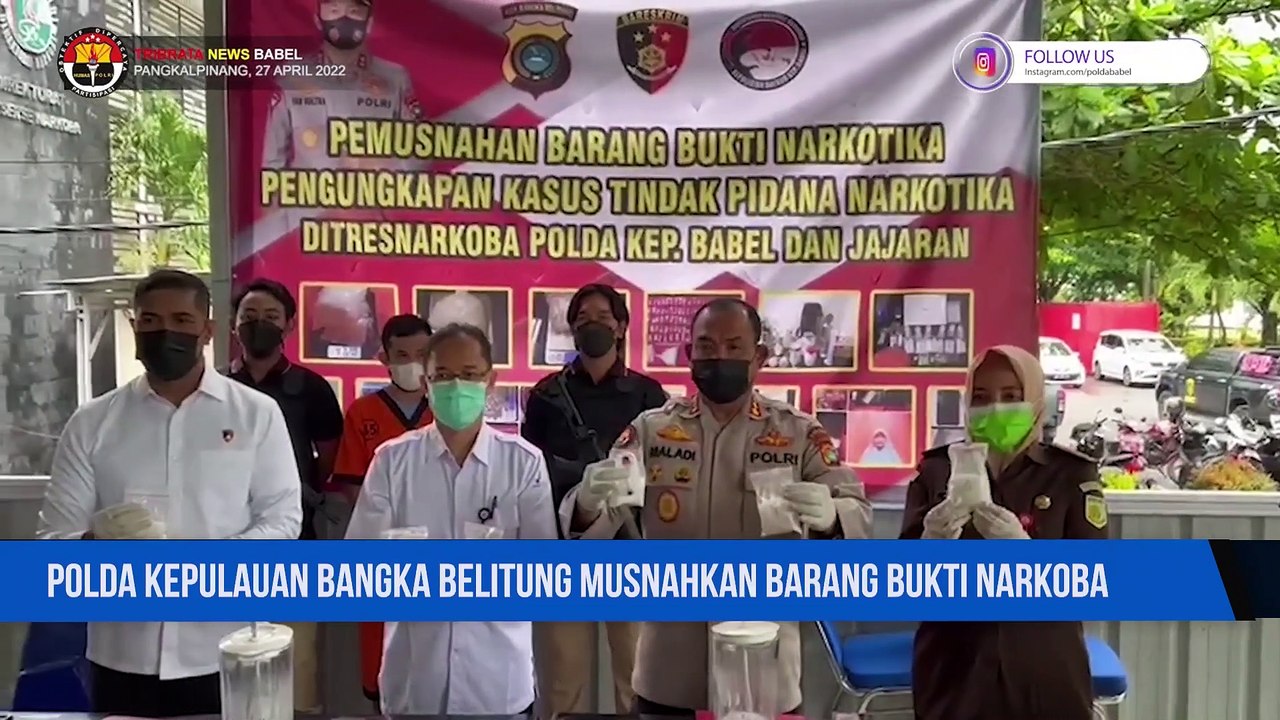 Polda Kepulauan Bangka Belitung Musnahkan Barang Bukti Narkoba