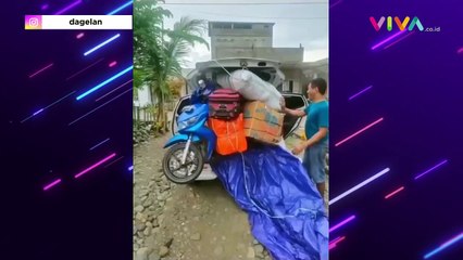 VIRAL! Mobil Pribadi Disulap Jadi Mobil Pengangkut Motor!